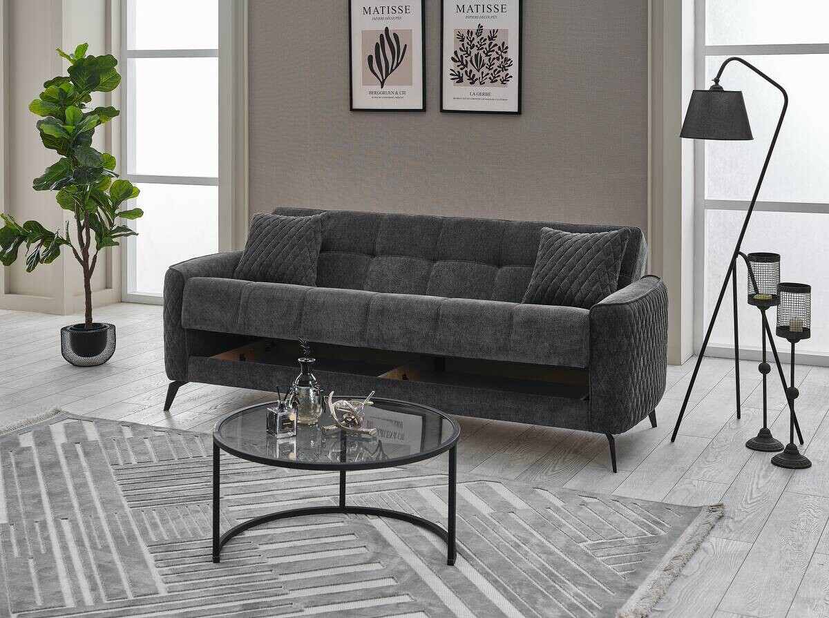 Sofa 3-2-1 Lendor grau Webstoff