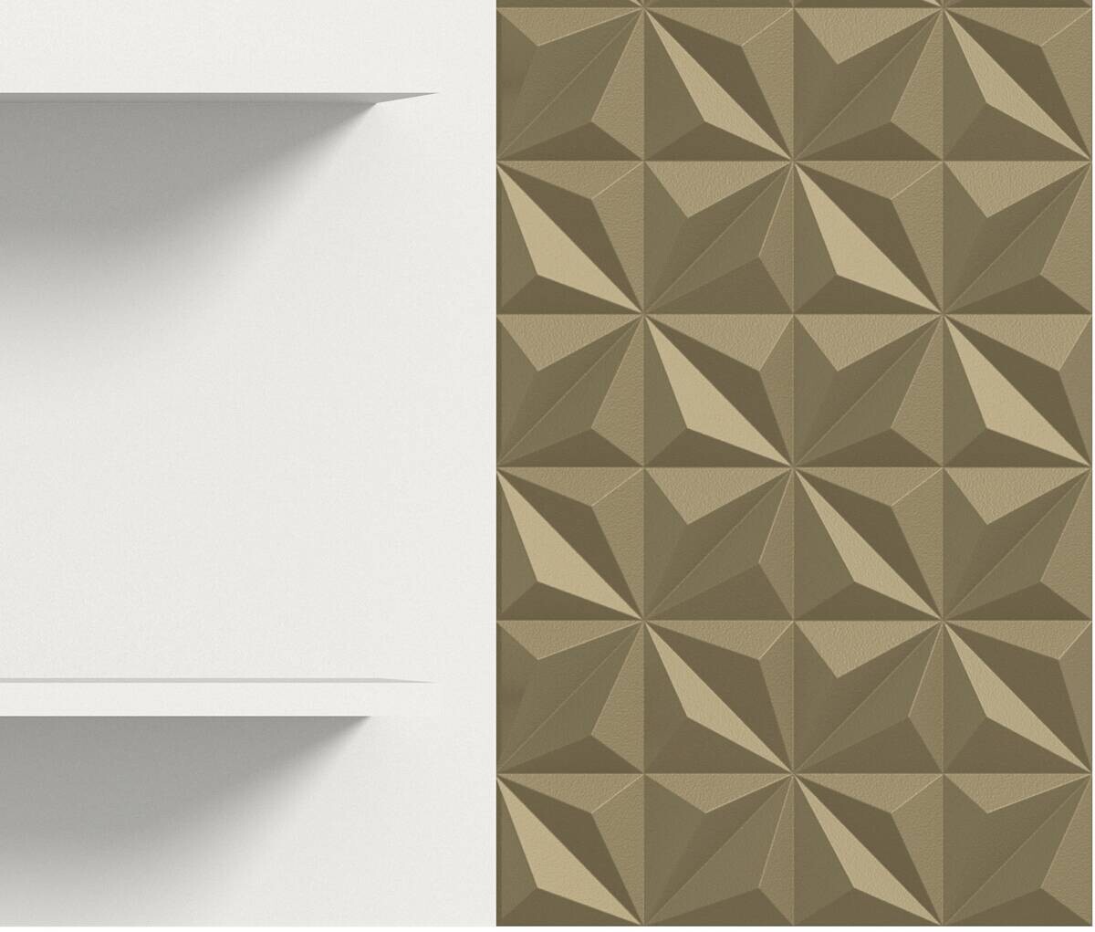Wandboard Prisma weiß gold Optik B/H/T: ca. 140x53x17 cm