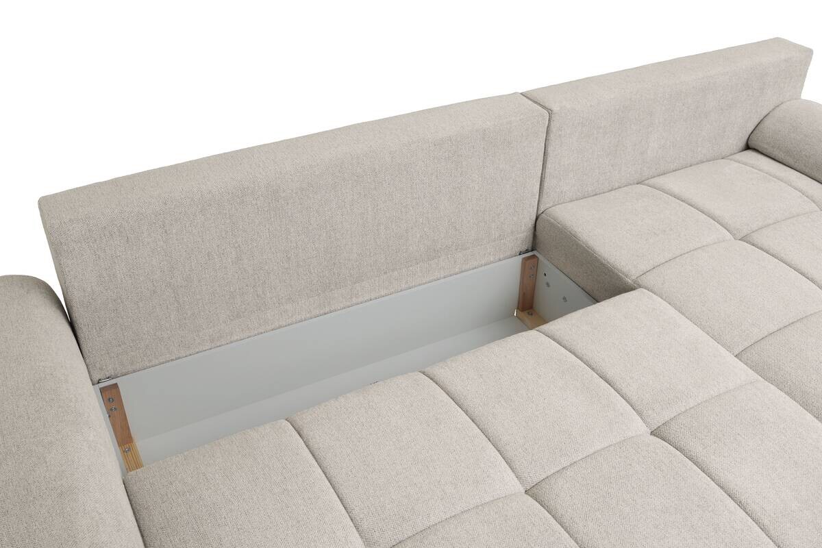 Ecksofa mit Bettfunktion und Bettkasten Lorenz taupe Microfaser B/H/T: ca. 284x74x180 cm