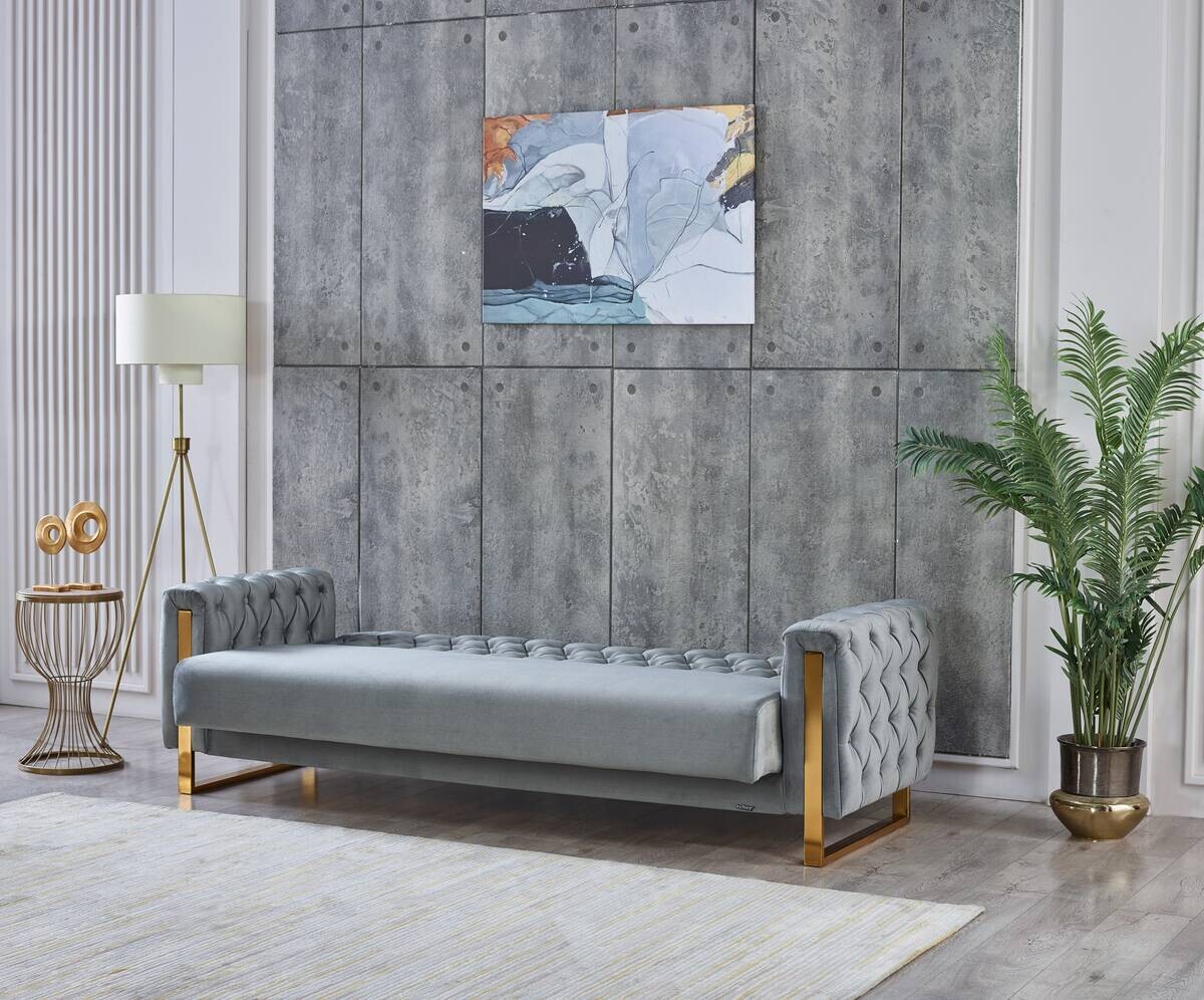 Schlafsofa Crystal braun grau B/H/T: ca. 235x86x87 cm