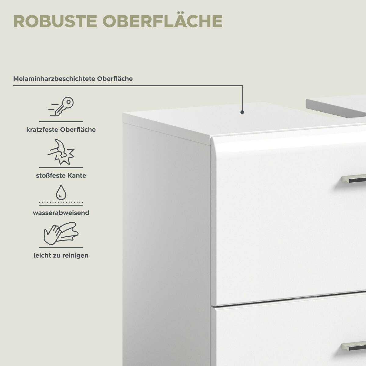 Badezimmer-Set Ice weiß weiß Hochglanz B/H/T: ca. 105x185x30 cm
