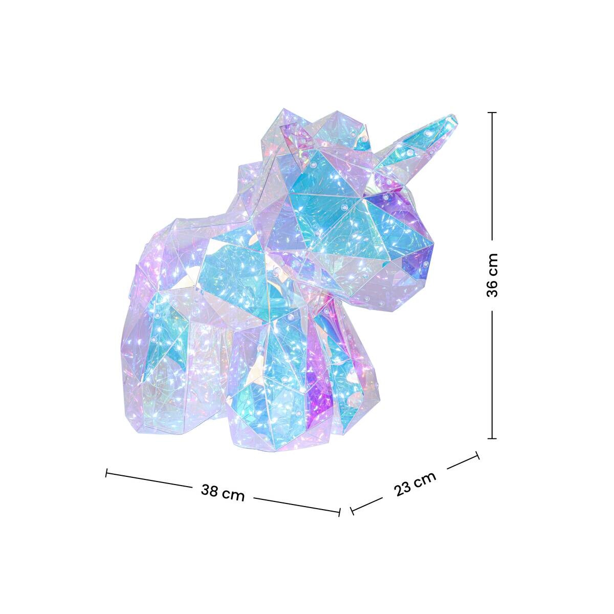 Nolo LED-Dekoleuchte Einhorn transparent Kunststoff