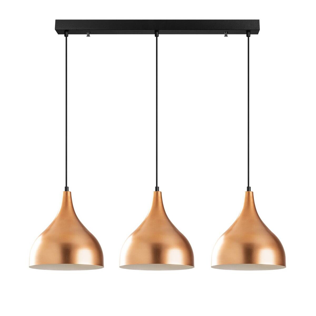Opviq Pendelleuchte Saglam-3781 schwarz Kupfer B/H/T/L: ca. 97x126x16x97 cm E27 3 Brennstellen