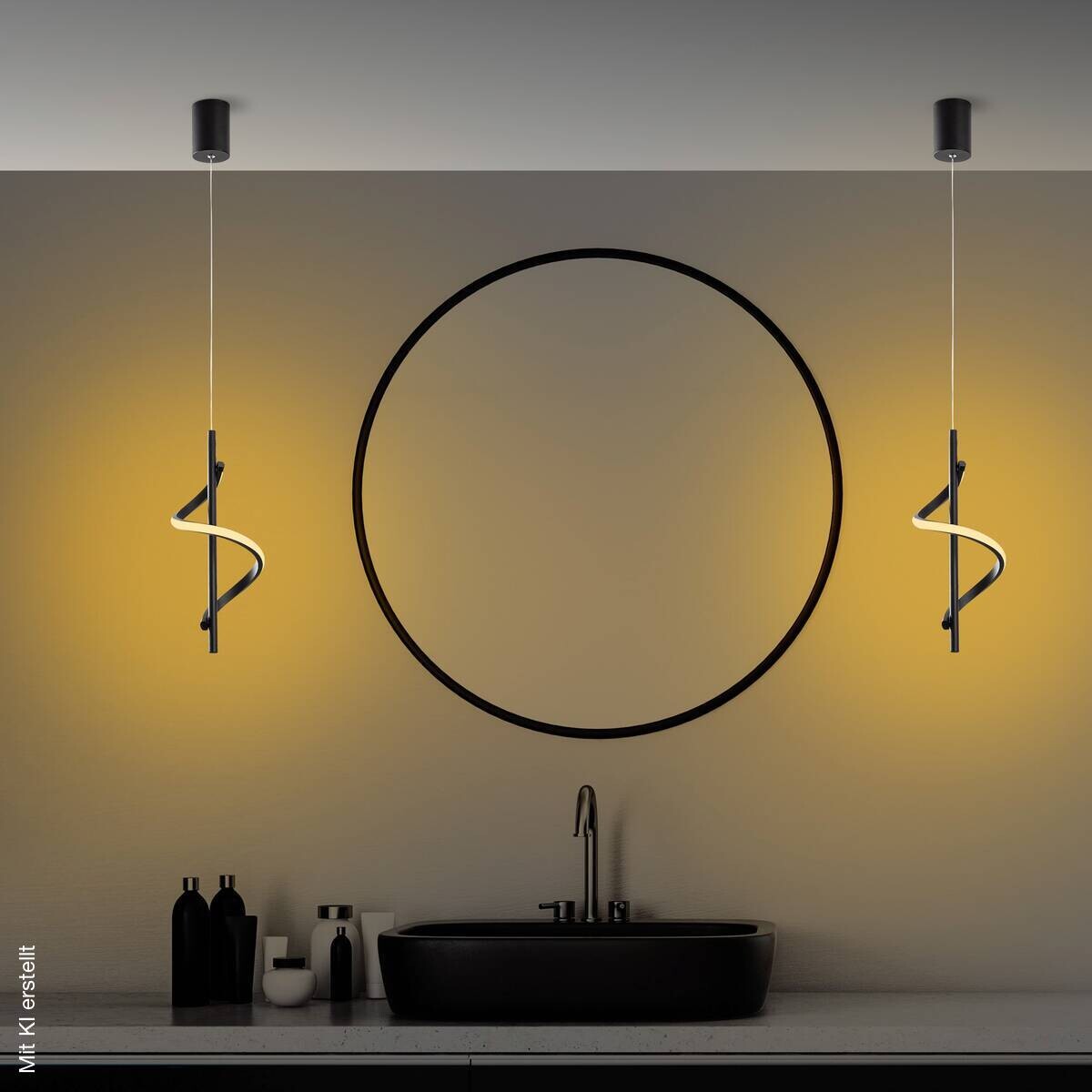 Opviq LED-Pendelleuchte schwarz B/H/T: ca. 16x100x16 cm