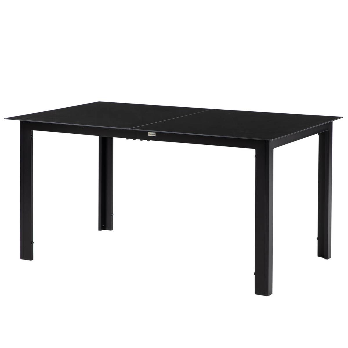 Outsunny Gartentisch schwarz Aluminium B/H/L: ca. 90x74x150 cm