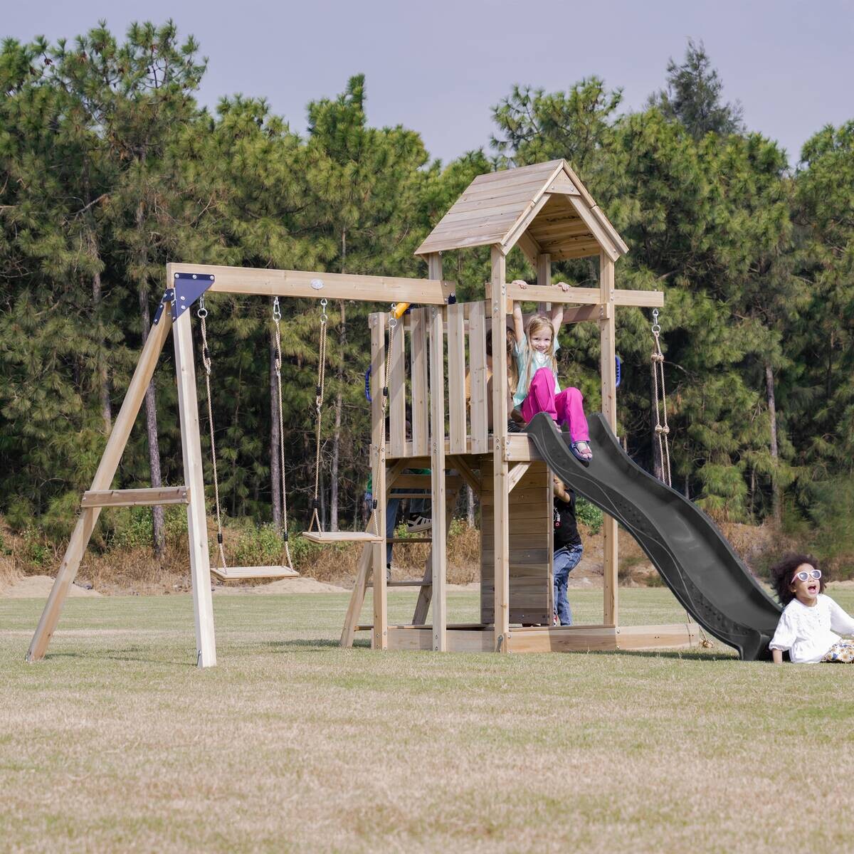 AXI Spielturm Moos braun B/H/L: ca. 342x267x375 cm