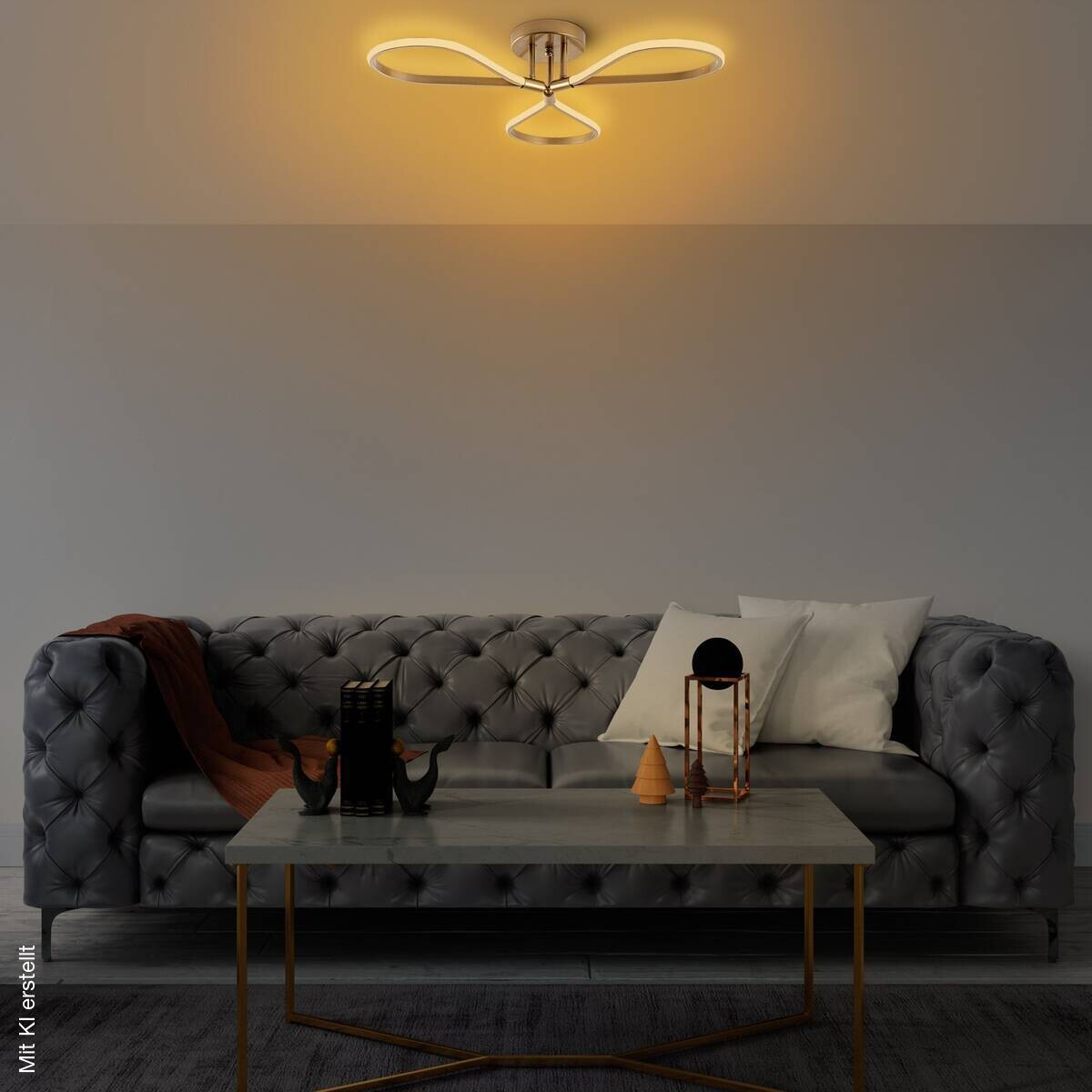 Opviq LED-Pendelleuchte gold B/H/T: ca. 68x14x68 cm 3 Brennstellen