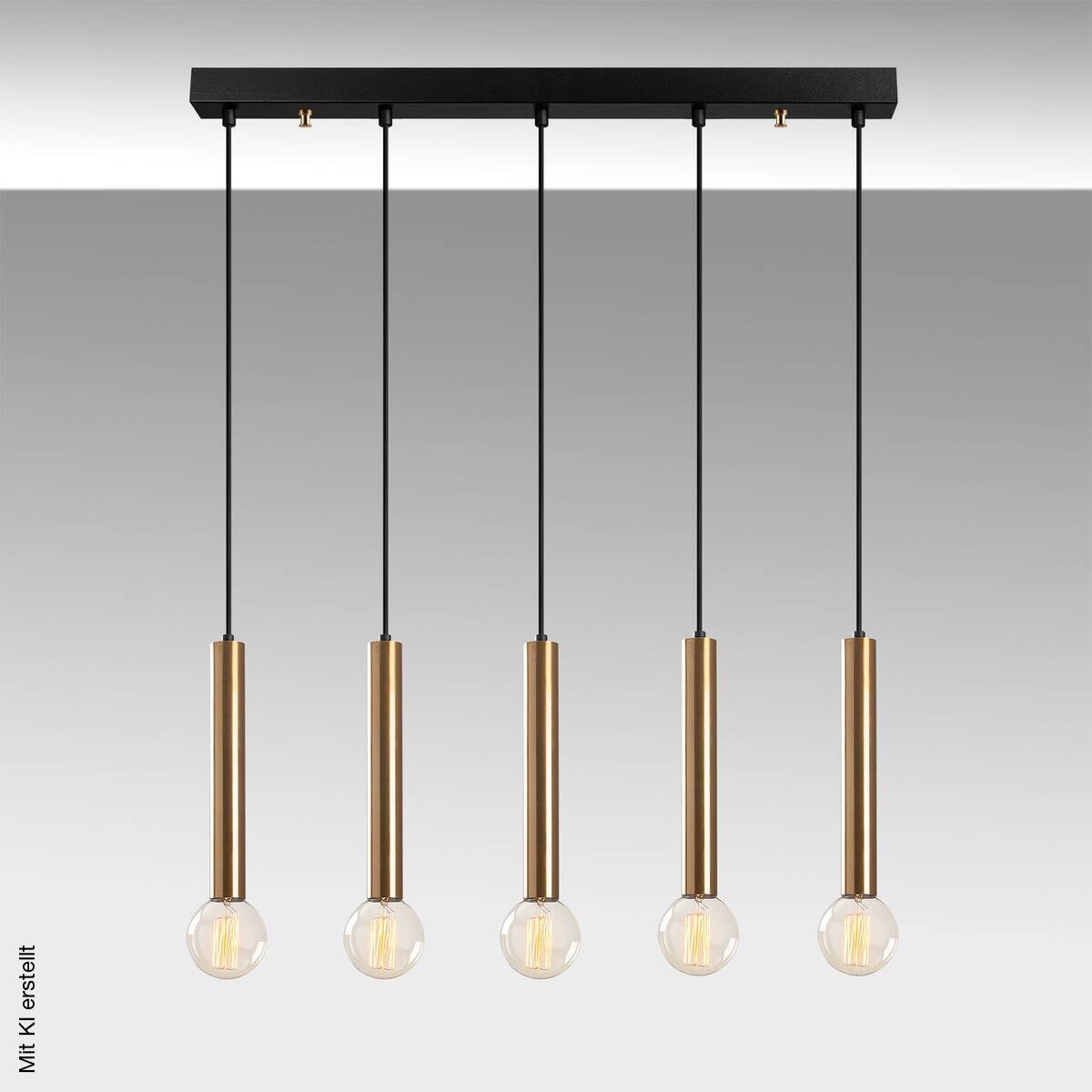 Opviq Pendelleuchte bronze B/H/T: ca. 80x136x6 cm E27 5 Brennstellen