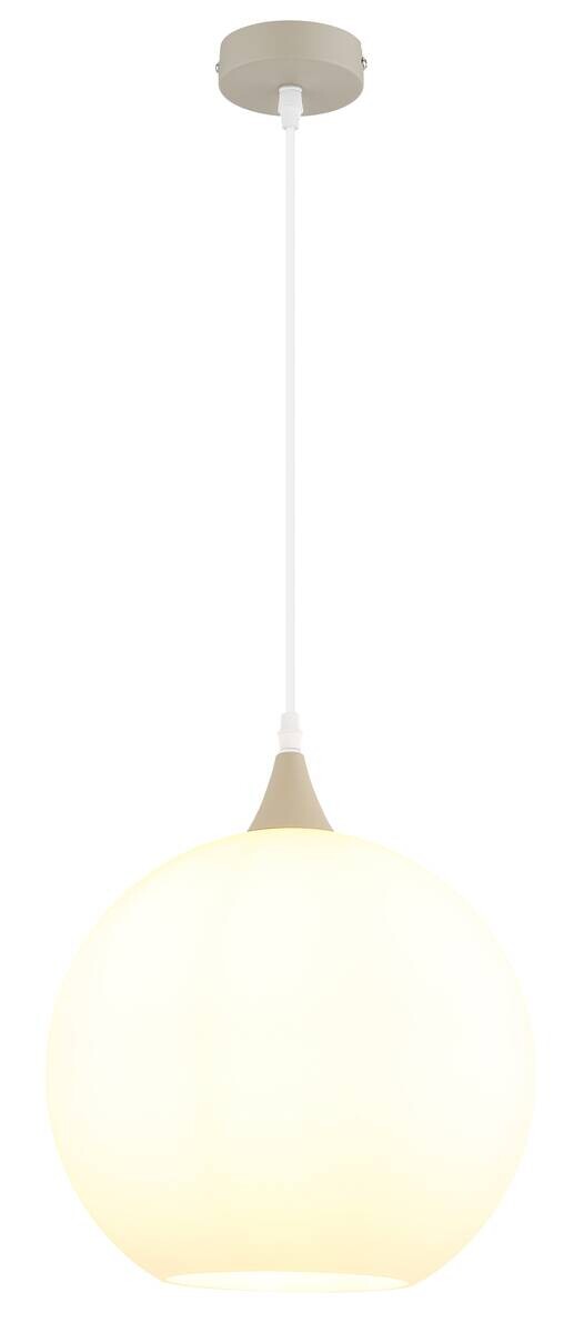 GLOBO Pendelleuchte SELOR sand Metall Glas H/D: ca. 120x3 cm E27 1 Brennstellen