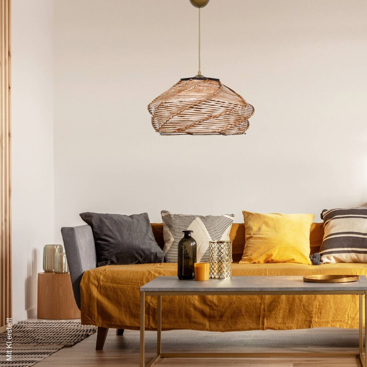 Opviq Pendelleuchte Ovale kamel B/H/T/L/D: ca. 36x65x36x36x36 cm E27 1 Brennstellen