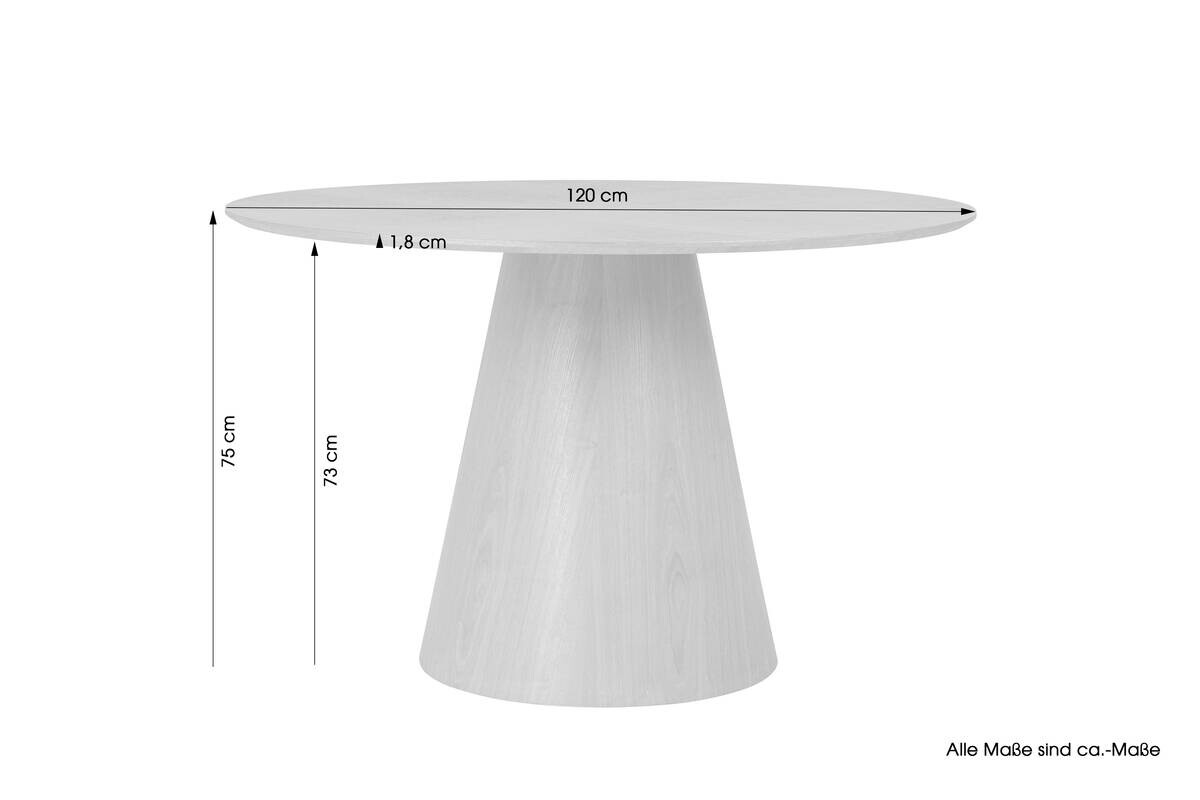 Esstisch ROND H/D: ca. 75x120 cm