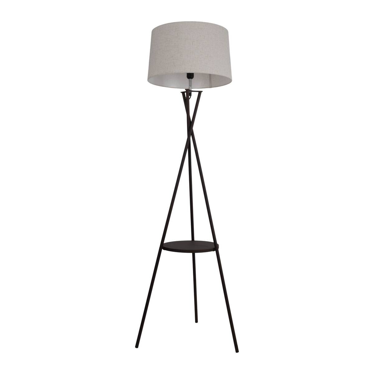 Näve Leuchten Stehlampe schwarz Textil Metall B/H/T/D: ca. 51x158x51x51 cm E27 1 Brennstellen