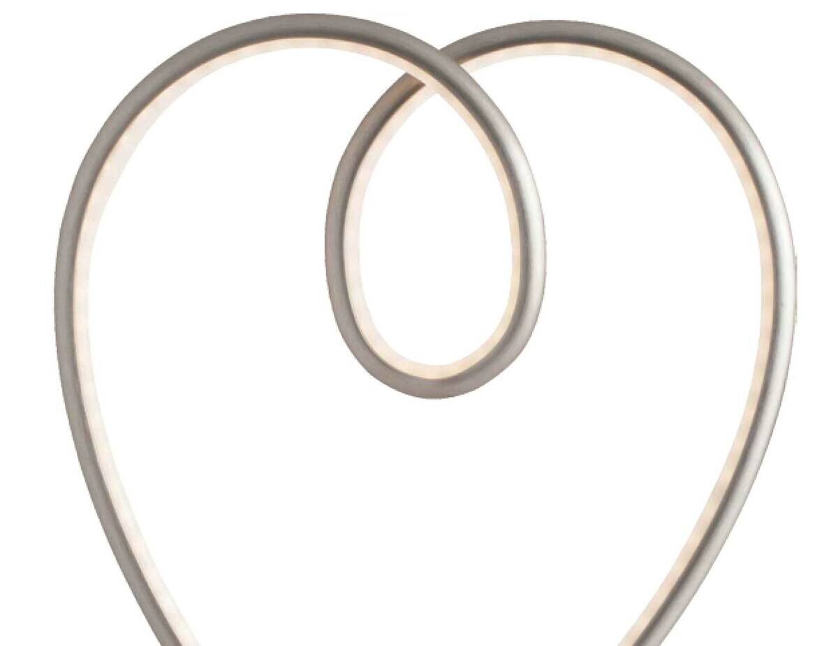 POCOline Tischleuchte Heart nickel matt weiß Metall Kunststoff B/H: ca. 24x40 cm