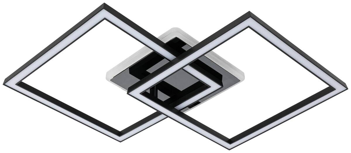 Nolo LED-Deckenleuchte Rhombus schwarz Kunststoff B/H/L: ca. 35x6,5x55 cm