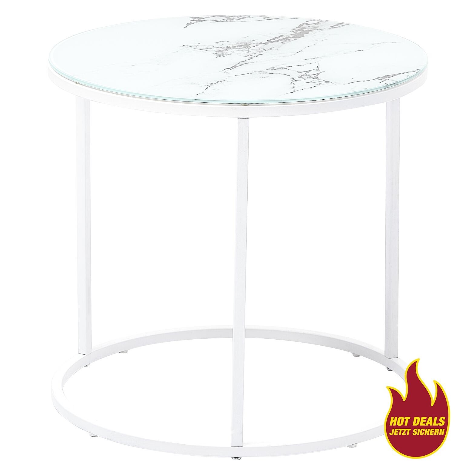 Couchtisch weiß Marmor Optik B/H/T: ca. 50x46x50 cm