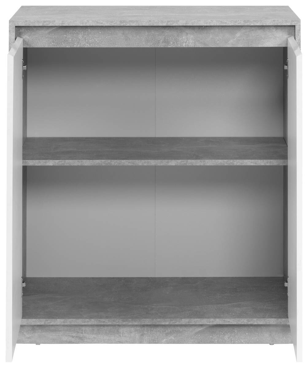 Kommode Phoenix Beton Optik weiß glänzend B/H/T: ca. 79x88x40 cm