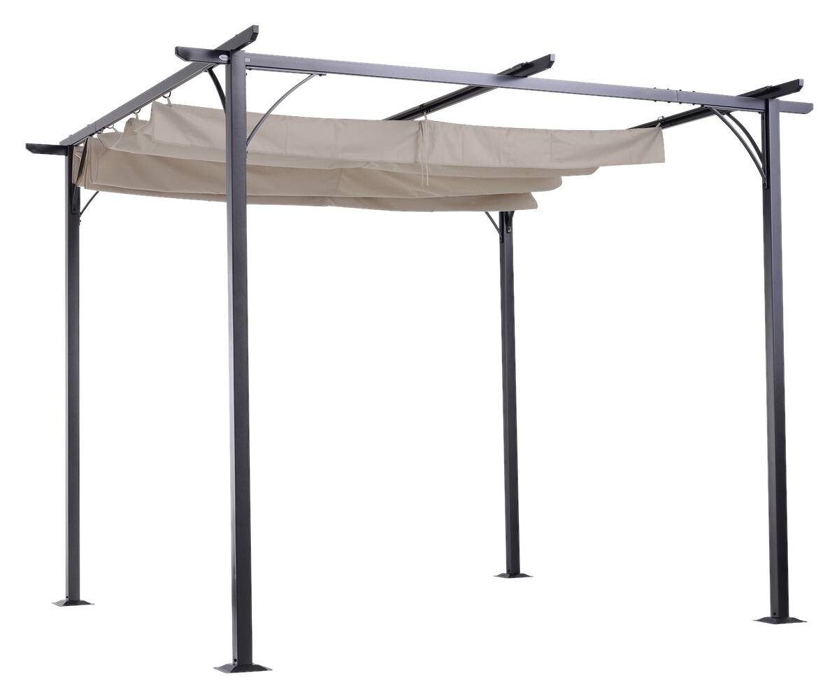 Outsunny Pergola schwarz Metall B/H/L: ca. 300x230x300 cm