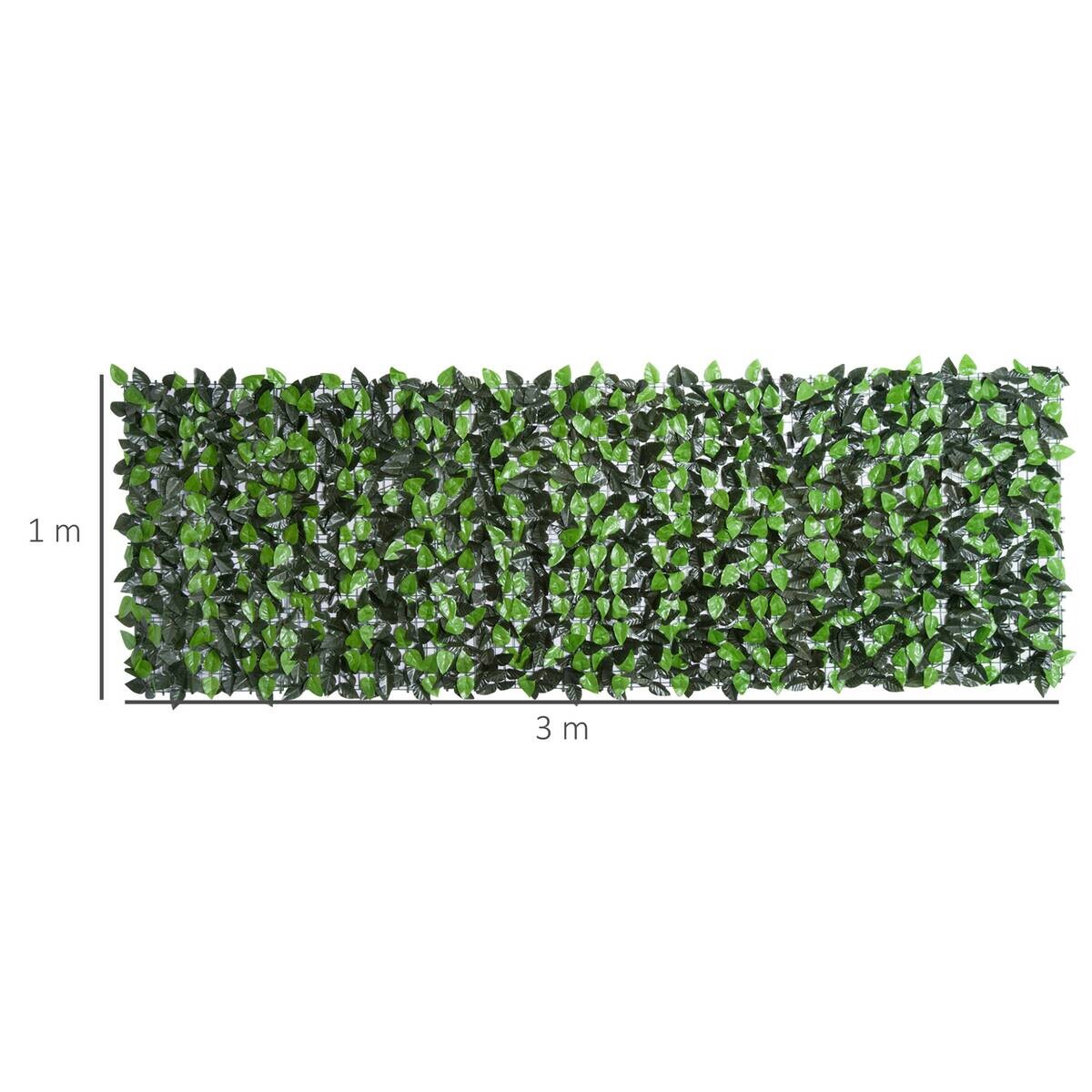 Outsunny Künstliche Hecke grün Kunststoff H/L: ca. 100x300 cm