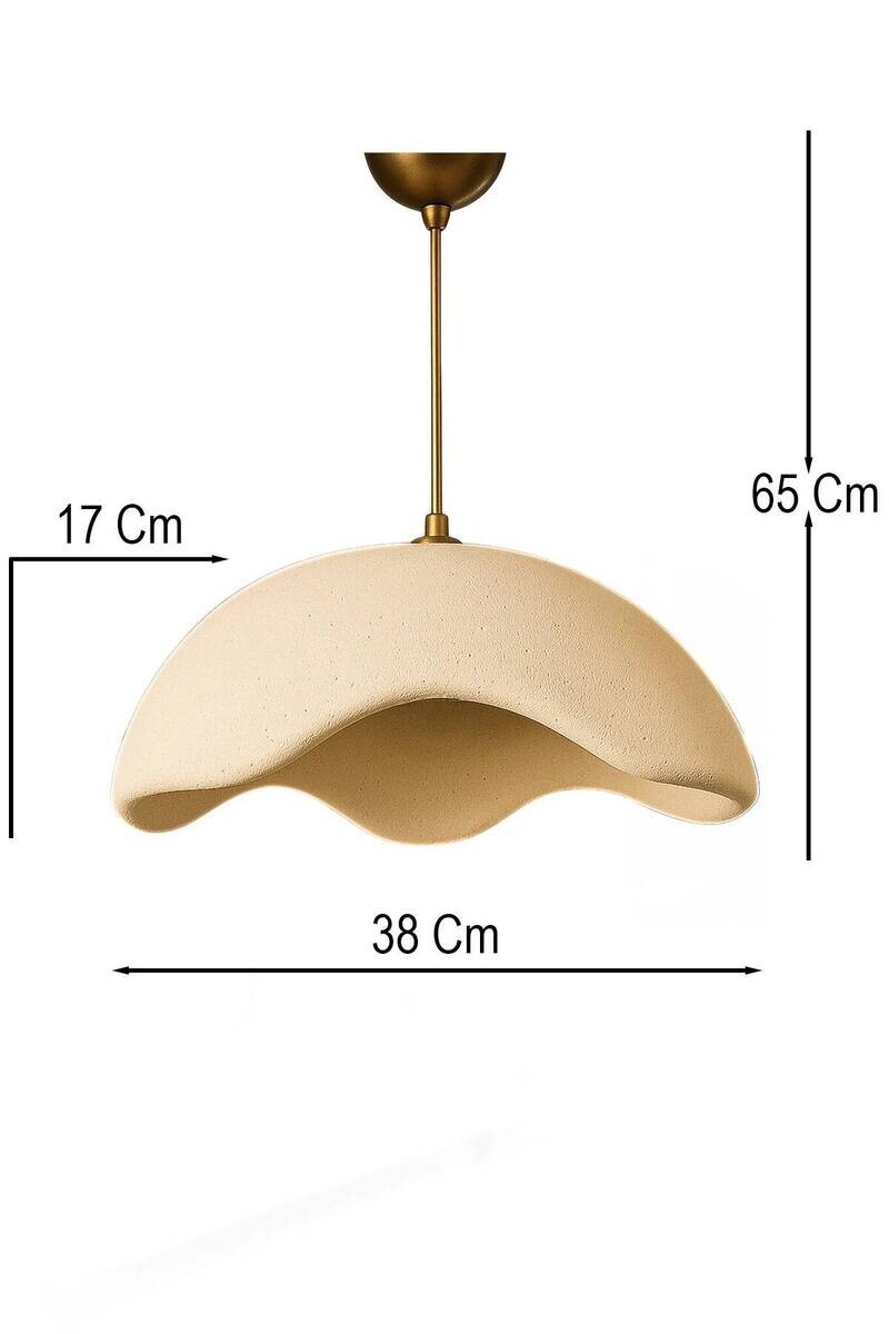 Pendelleuchte creme Metall Beton B/H/L/D: ca. 38x65x38x38 cm E27 1 Brennstellen