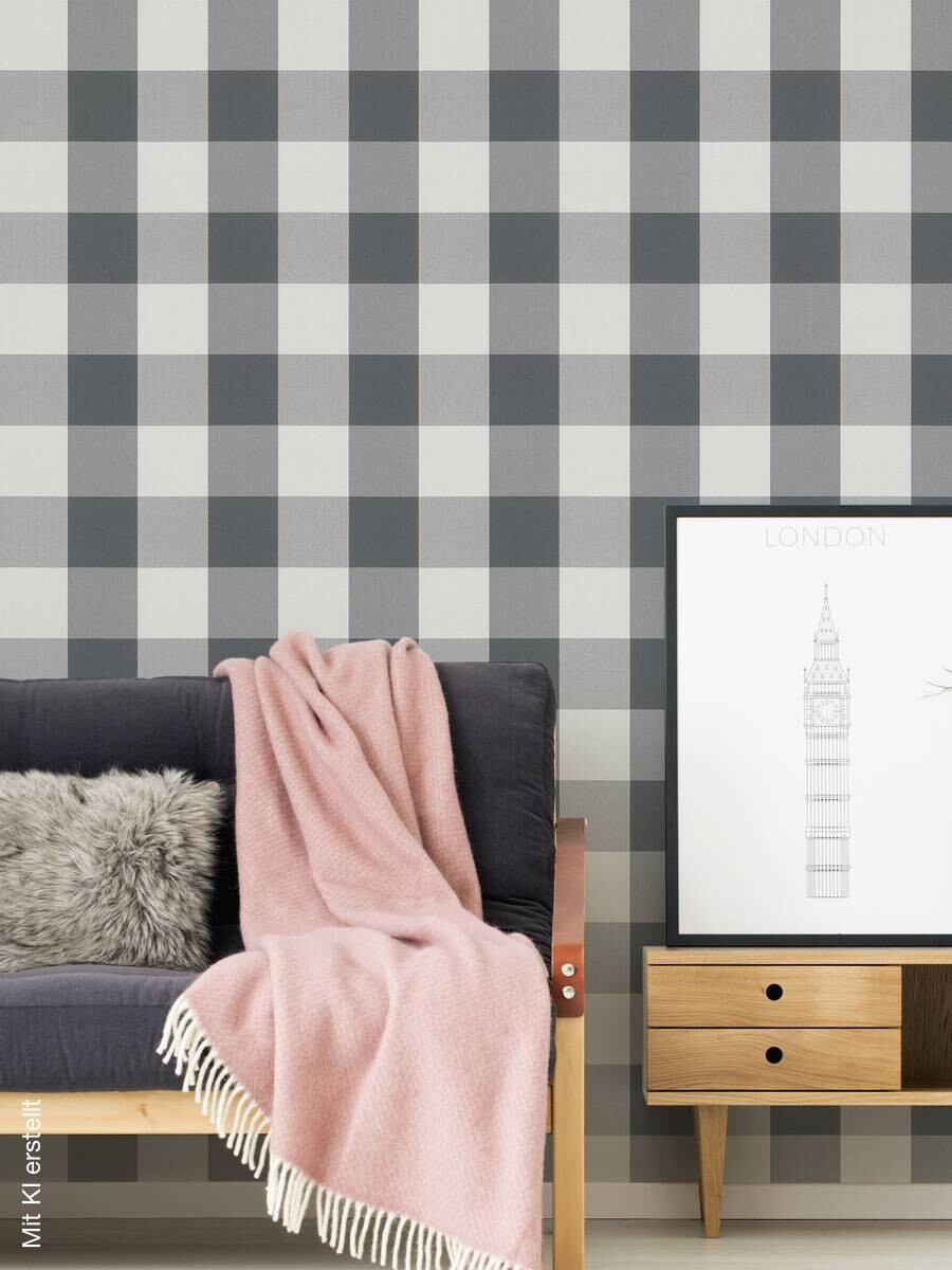 A.S.Creation Vliestapete Black u.White Rauten grau B/L: ca. 53x1005 cm