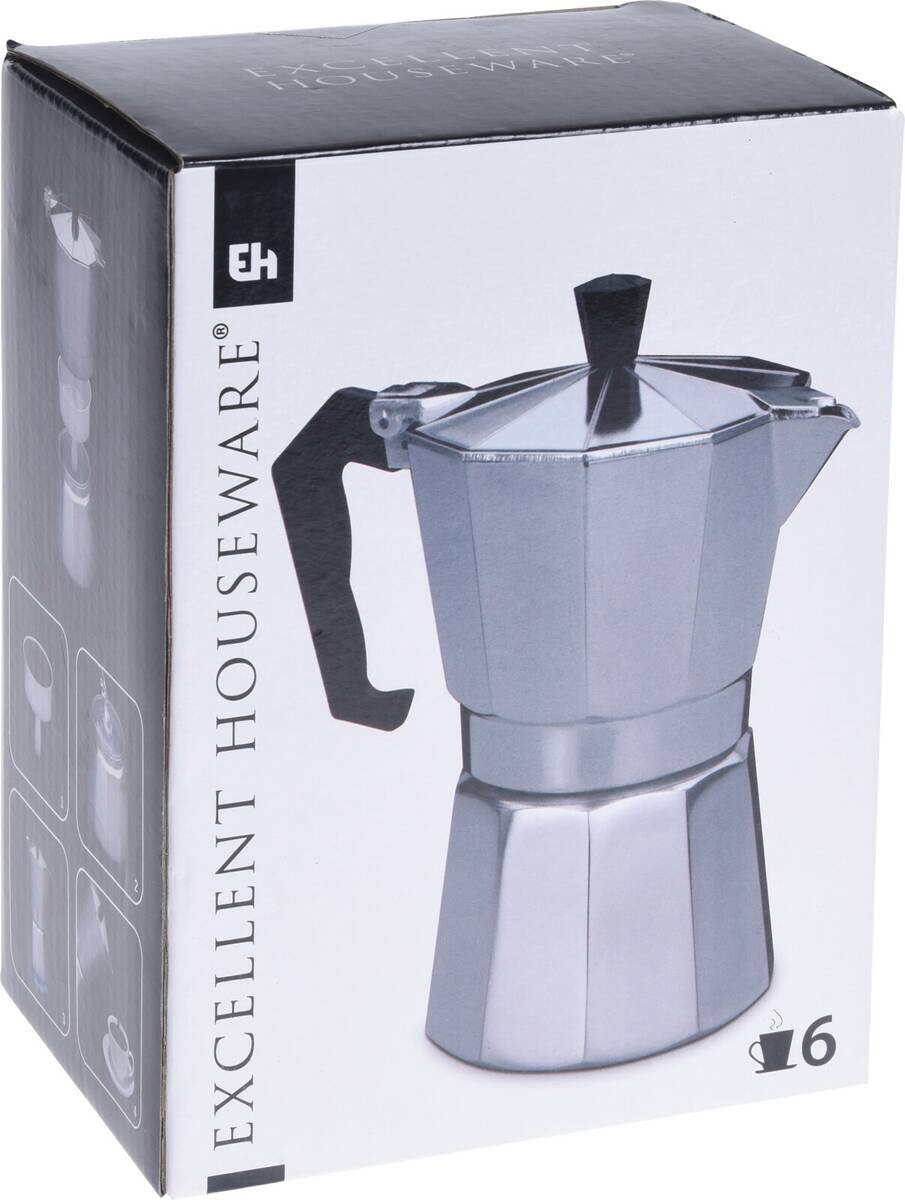 Espressokocher silber Aluminium