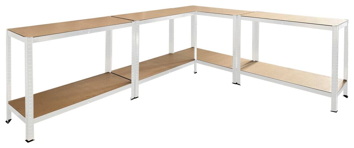 Schwerlaststeckregal 2er-Set weiß B/H/T: ca. 160x160x40 cm