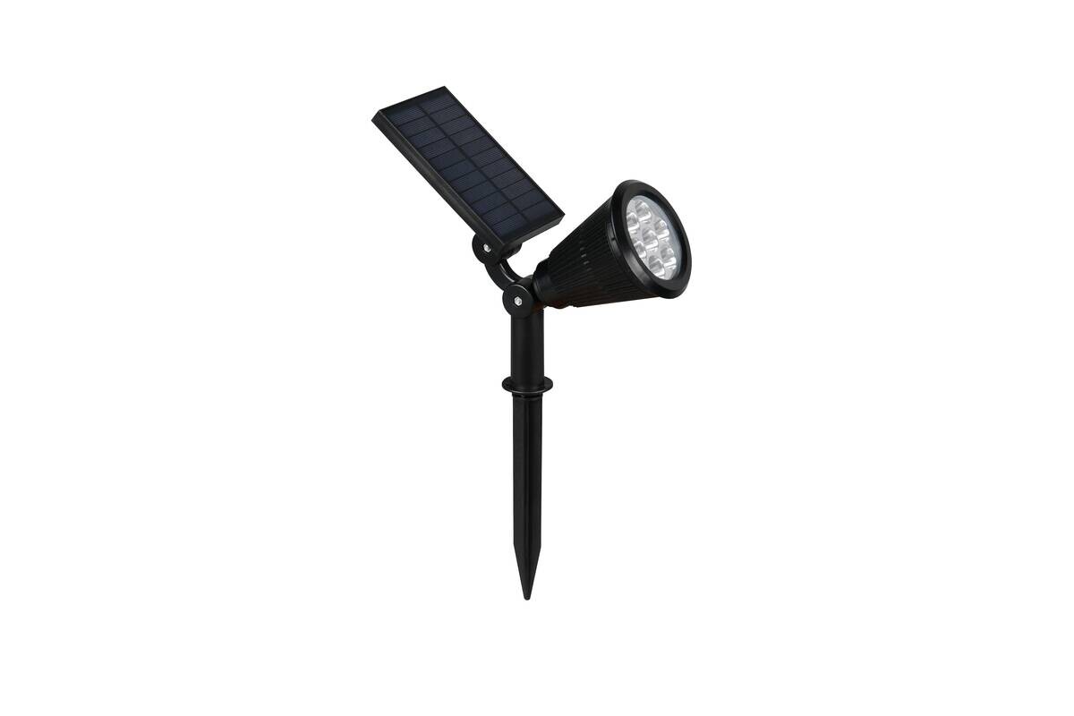 Solar-Gartenstrahler mattschwarz B/H/T: ca. 9x36x24 cm