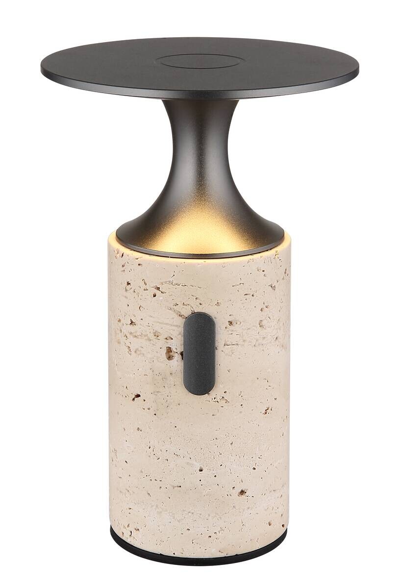 GLOBO Tischleuchte grau Opal Graphit Aluminium Stein H/D: ca. 18,8x12 cm 1 Brennstellen