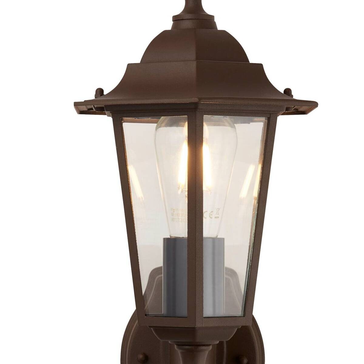 Wandaußenleuchte braun klar B/H/T: ca. 17x37x22,5 cm