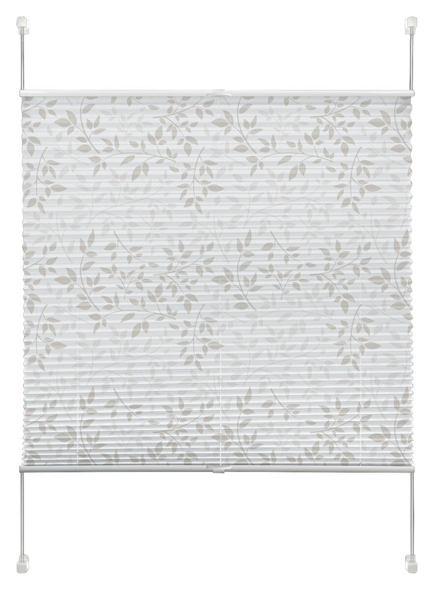 Spannplissee Blätter taupe 100% Polyester B/L: ca. 90x130 cm