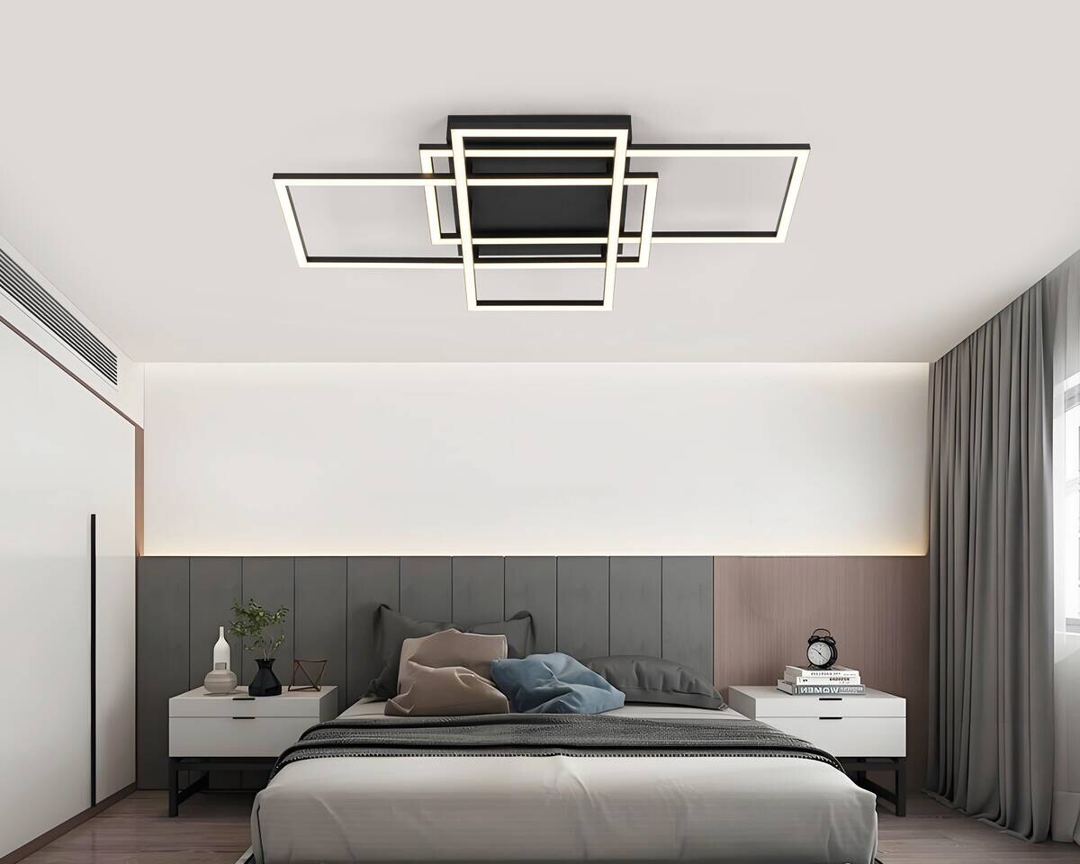 Nolo LED-Deckenleuchte Twin schwarz Metall B/H/L: ca. 36x9,1x58 cm