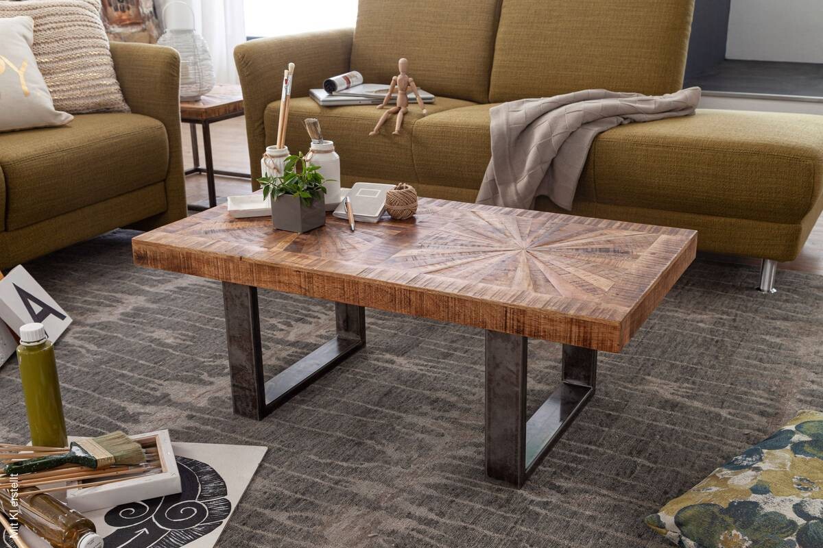 Couchtisch natur grau lackiert B/H/T: ca. 105x40x55 cm