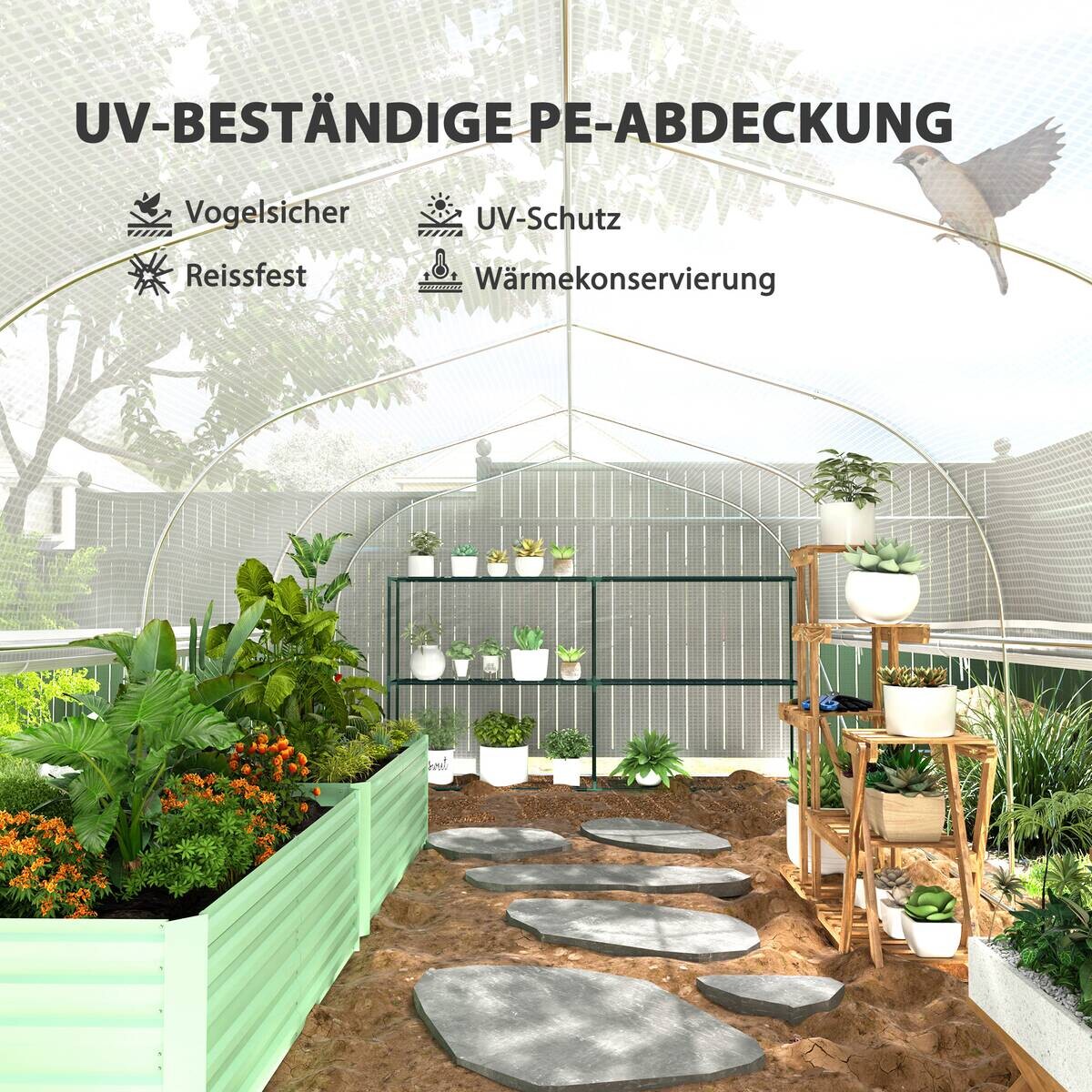 Outsunny Gewächshaus B/H/L: ca. 300x200x595 cm