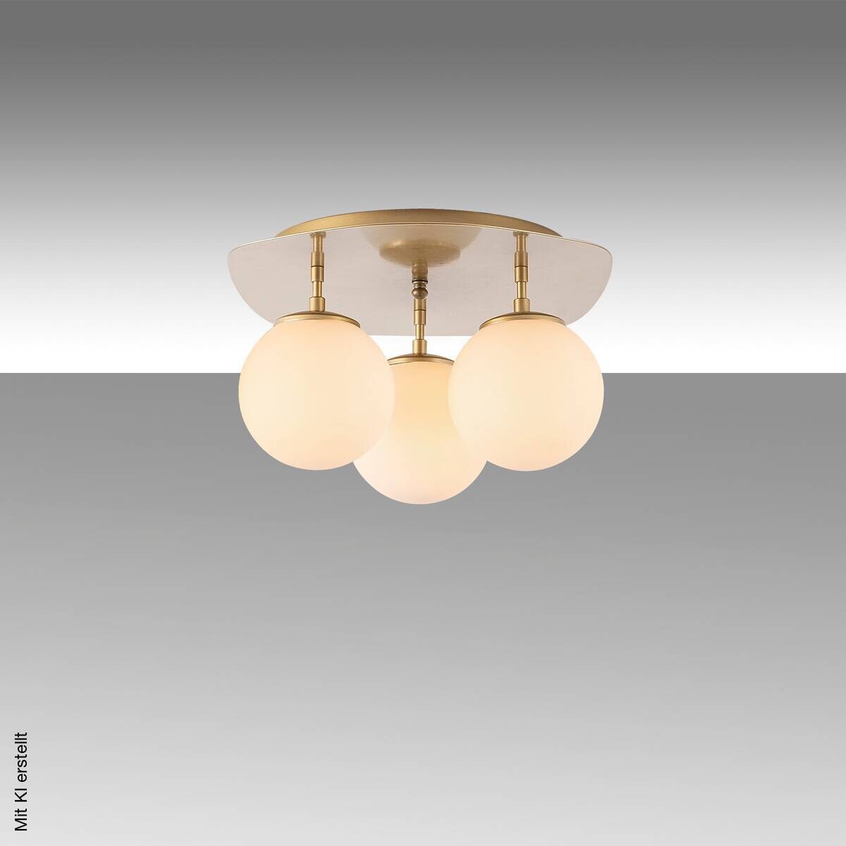 Opviq Deckenleuchte Well-11710 gold Glas B/H/T/L: ca. 37x25x44x37 cm E14 3 Brennstellen