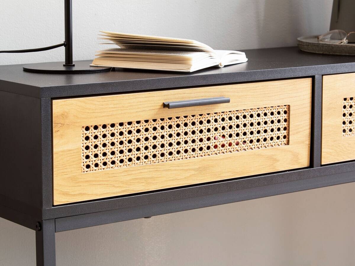 Konsolentisch schwarz Eiche Optik Spanplatte B/H/T: ca. 100x75x30 cm