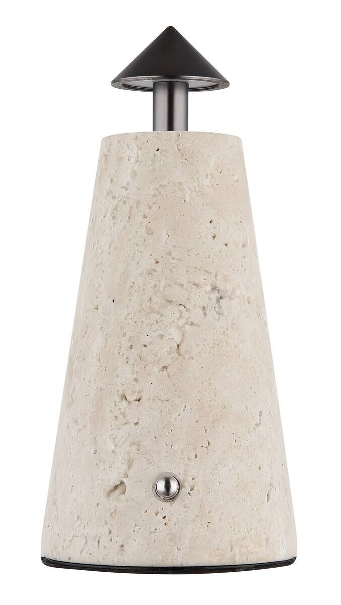 GLOBO LED-Tischleuchte grau schwarz Chrom Kunststoff Metall Stein H/D: ca. 19x9 cm 1 Brennstellen