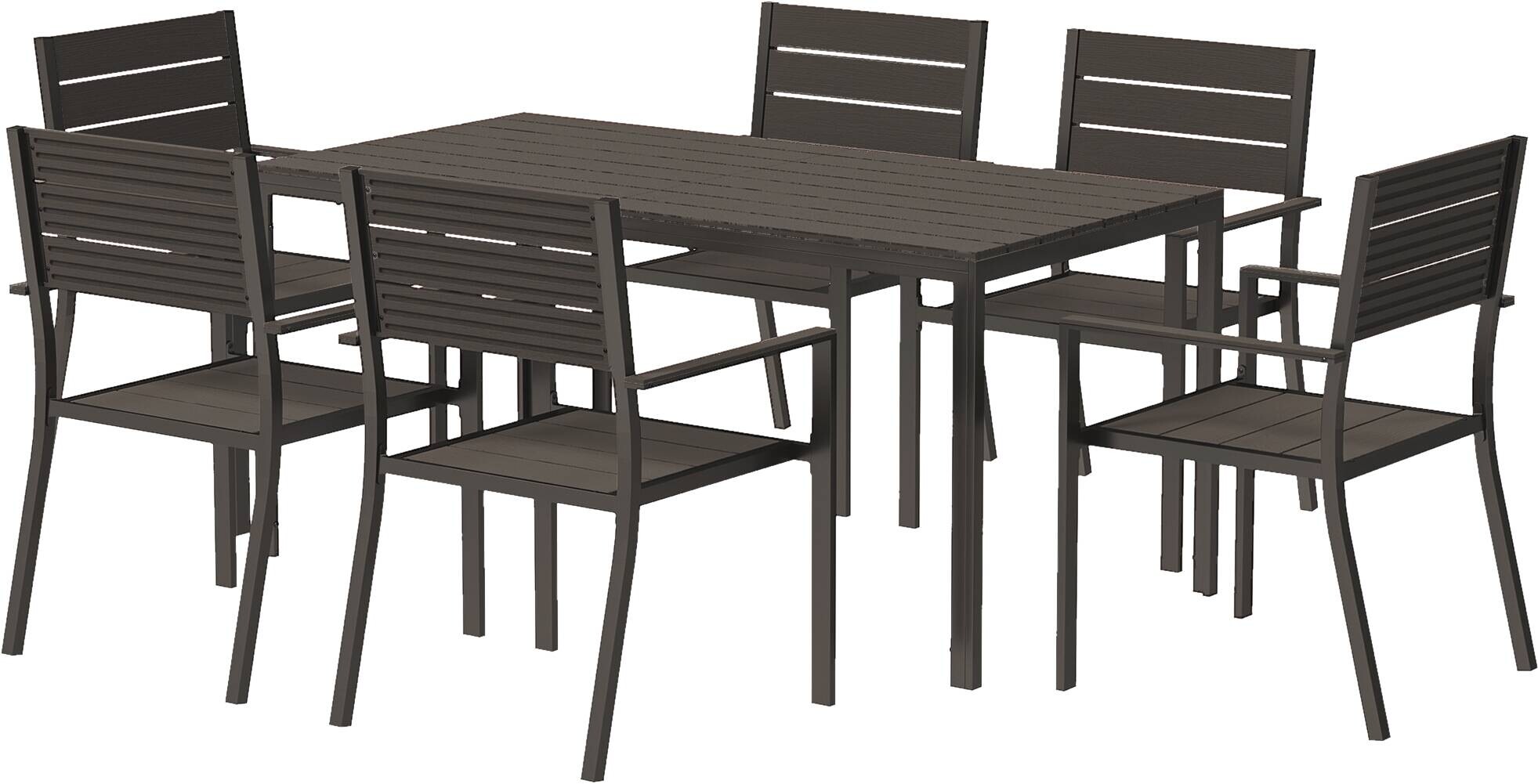 Outsunny Sitzgruppe braun Polyethylen B/H/L: ca. 80x74x160 cm