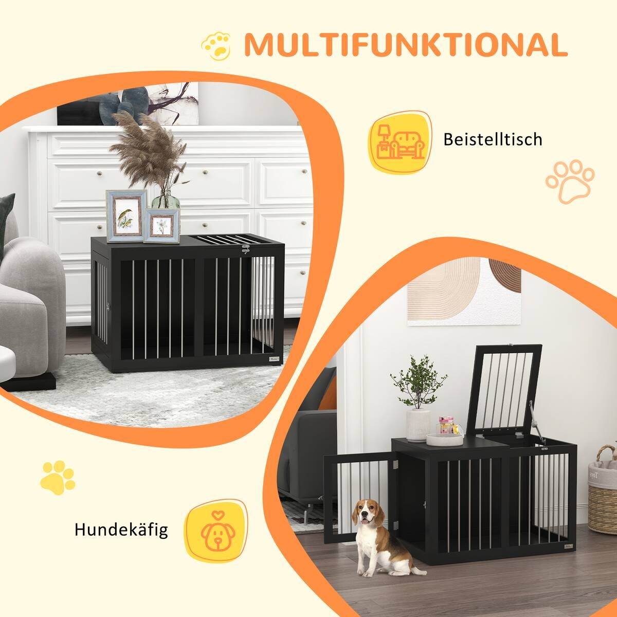 PawHut Hunde-Zubehör schwarz Polypropylen B/H/L: ca. 50x80x56,5 cm
