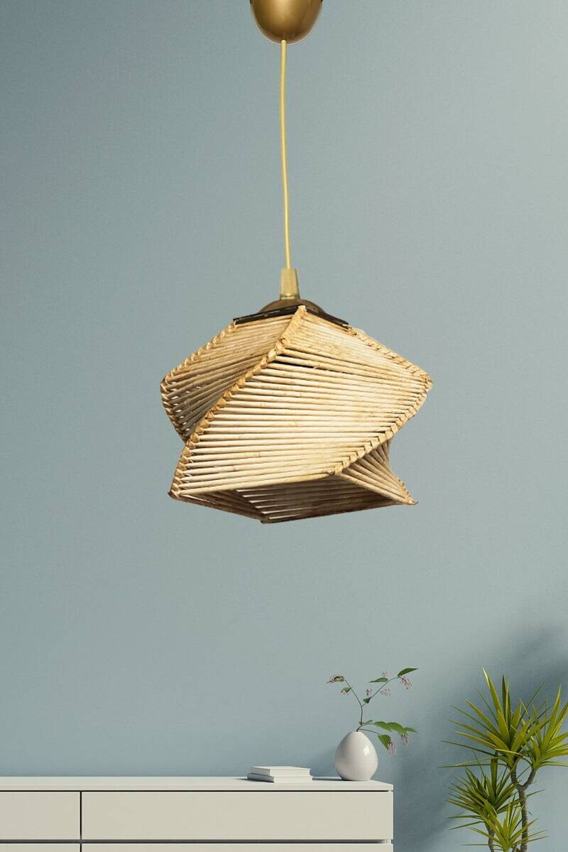 Opviq Pendelleuchte beige Kunststoff B/H/T/L/D: ca. 20x75x20x20x20 cm E27 1 Brennstellen