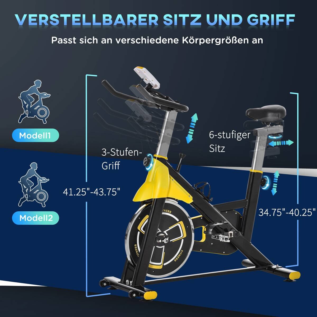 HOMCOM Fahrradtrainer schwarz Kunststoff B/H/L: ca. 50x113x100 cm
