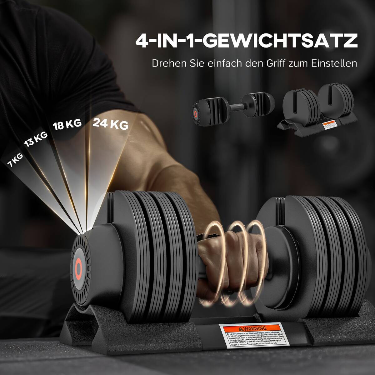 SPORTNOW Hanteln schwarz Kunststoff B/H/L: ca. 18x18x37 cm