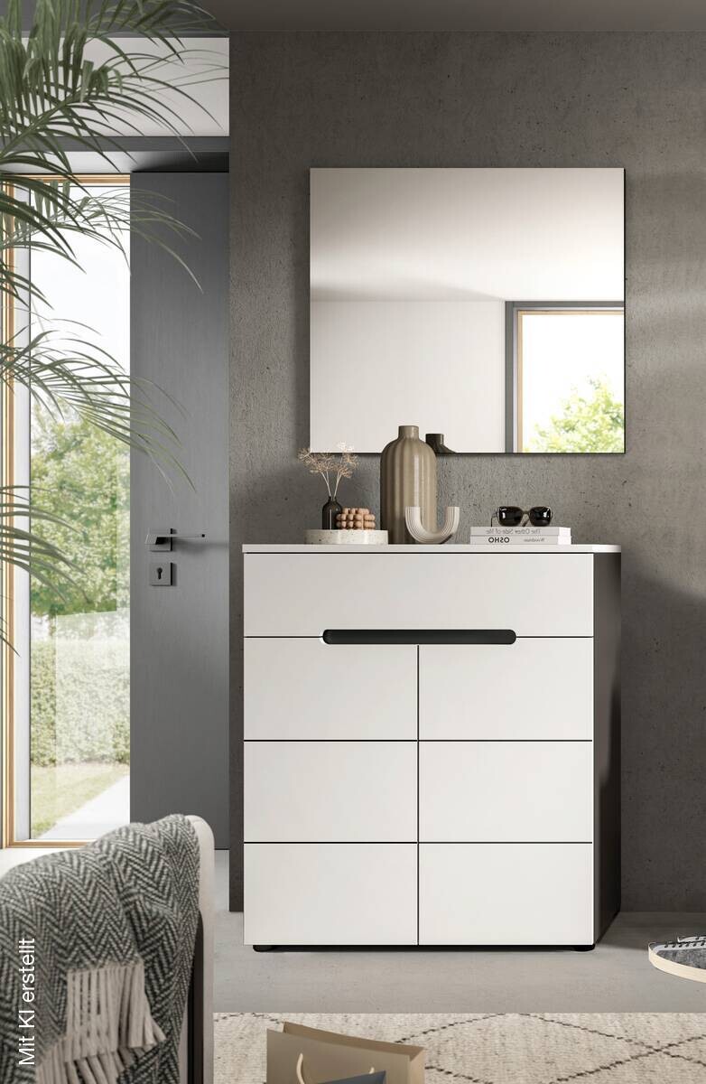 Garderobe Canu basaltgrau Nachbildung weiß B/H/T: ca. 80x190x37 cm
