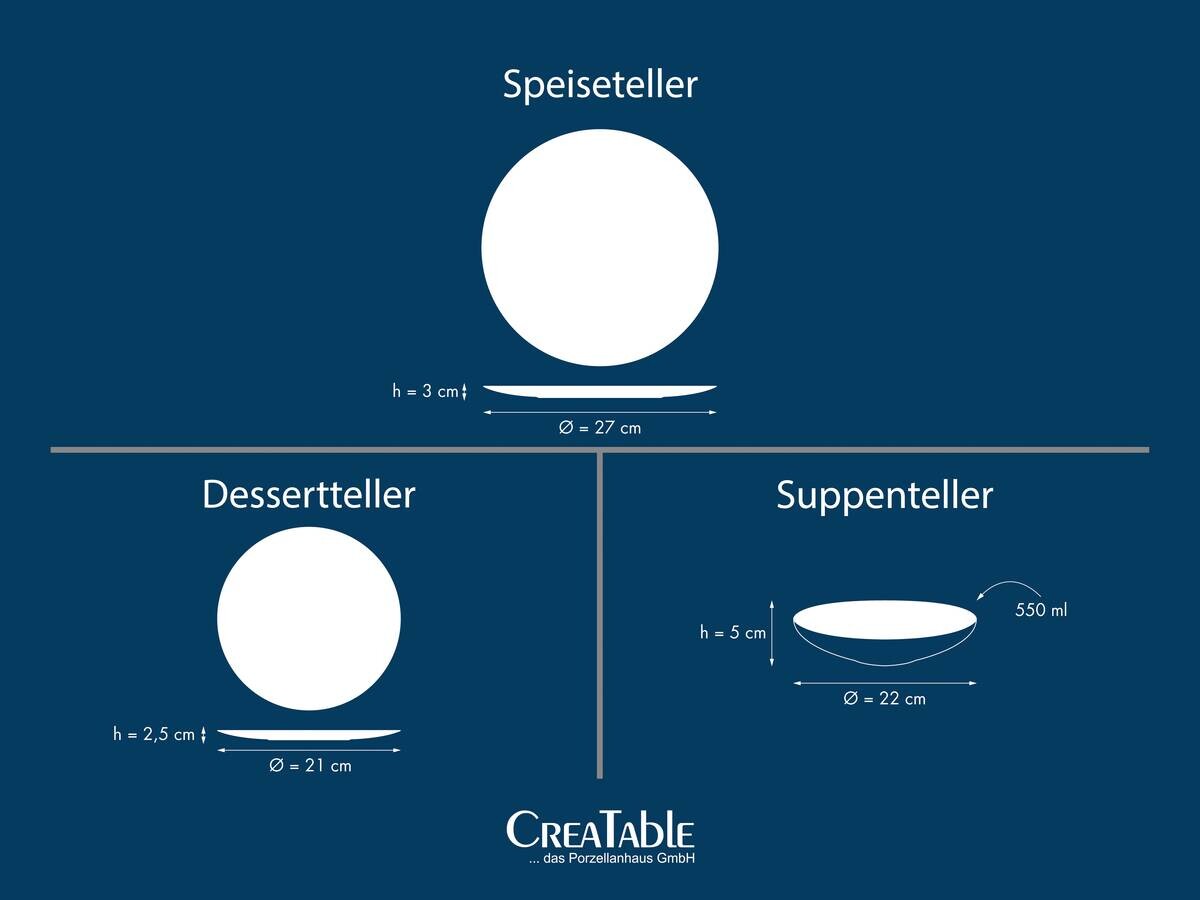 CreaTable Tafelservice Primavera Pastell pastell Steinzeug 12 tlg.