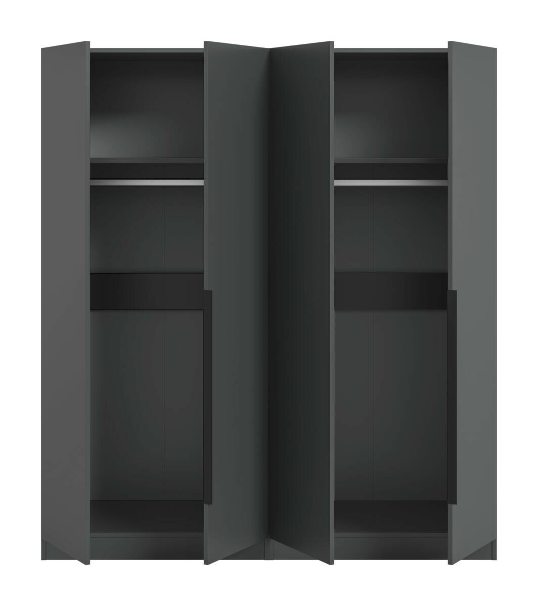 Kleiderschrank KOPENHAGEN anthrazit B/H/T: ca. 160x181x52 cm