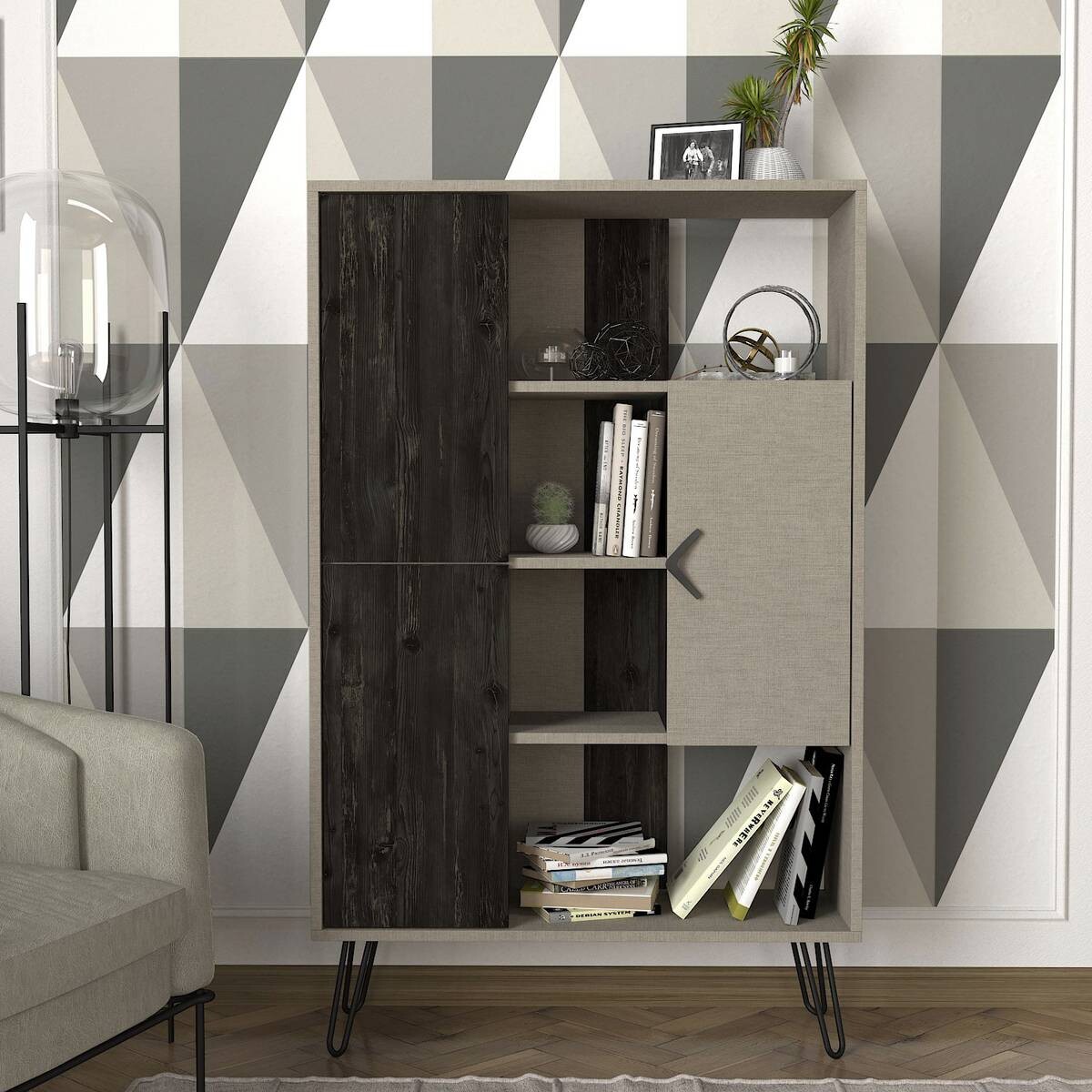 Regal Trenta Rebab grau B/H/T: ca. 90x144x31 cm