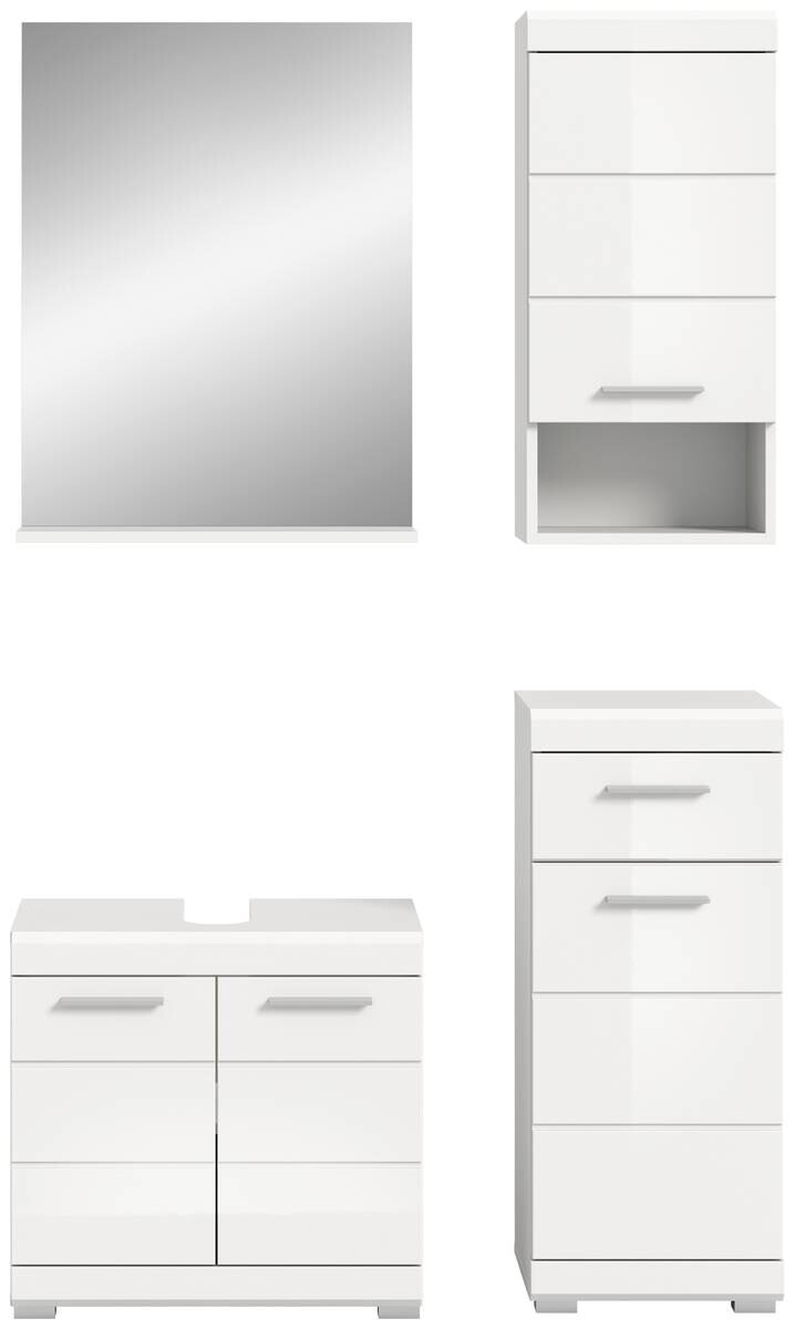 Badezimmer-Set Scout weiß weiß Hochglanz B/H/T: ca. 112x191x34 cm