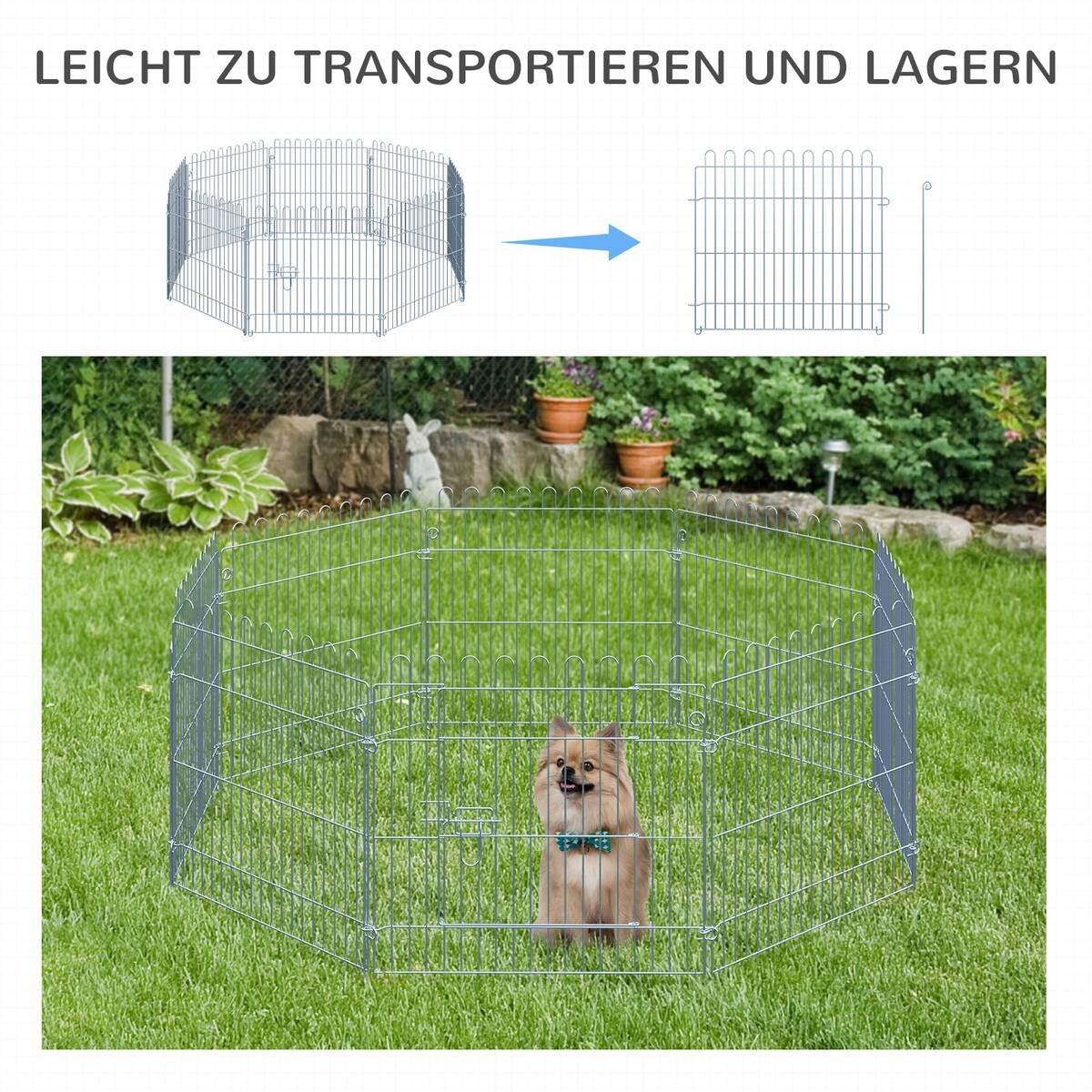 PawHut Tier-Zubehör silber Polypropylen H/L: ca. 63x60 cm
