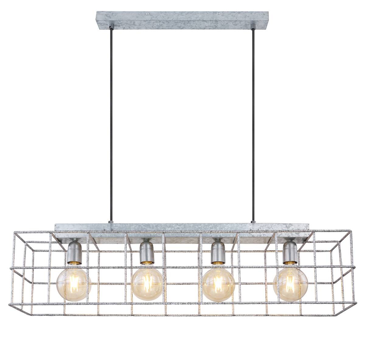 GLOBO Deckenleuchte MERRIL 15530Z-4D silber Metall B/H/L: ca. 40x26x40 cm