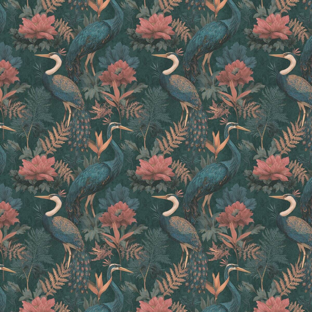 Vliestapete Blumen rot blau B/L: ca. 53x1005 cm