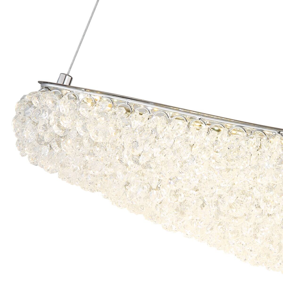 GLOBO LED-Pendelleuchte Chrom transparent Metall Glas B/H/T: ca. 19x120x105 cm 1.0 Brennstellen